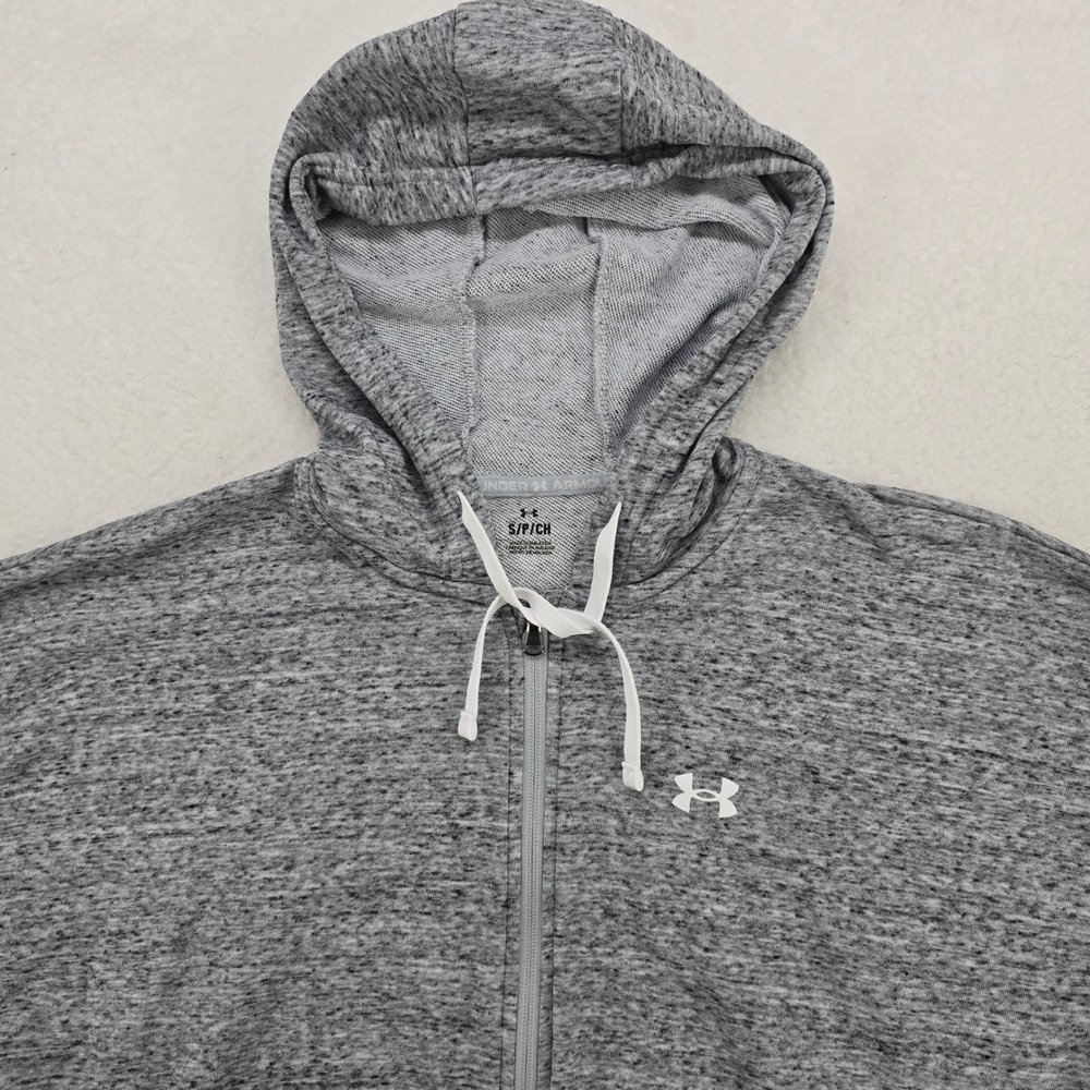 Under Armour Men Heather Gray Full Zip Hoodie‎ Sweatshirt Size S Small - Picture 8 of 11